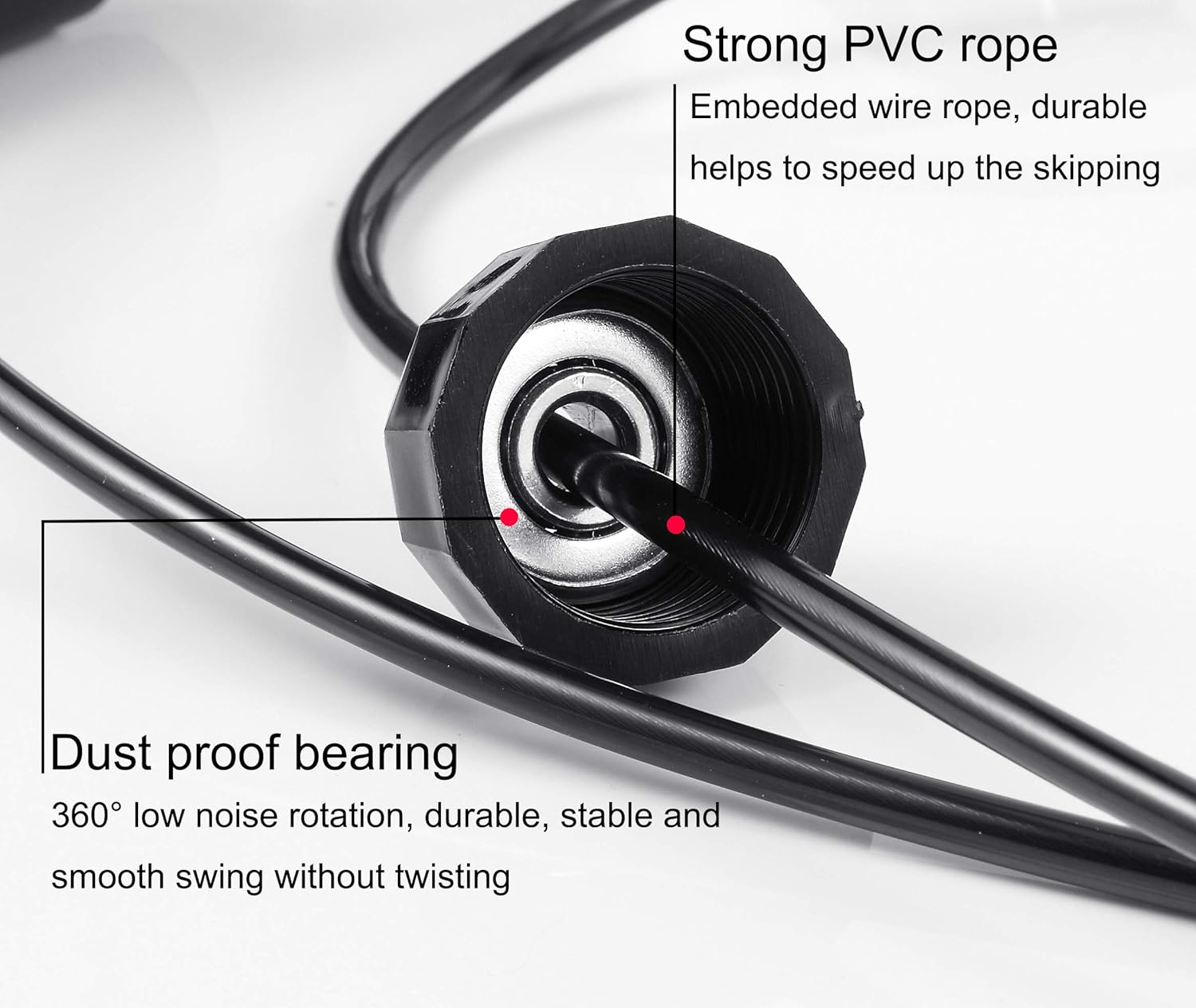 adjustable length tangle-free jump PVC rope