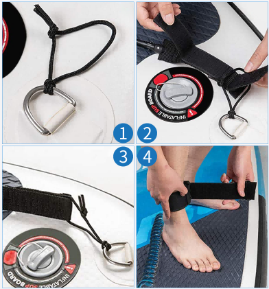custom heavy-duty surfboard leash install steps