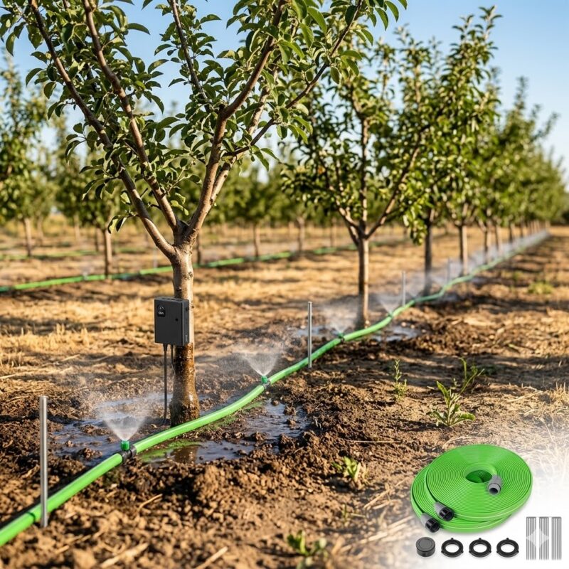 How Spaced Micro-Spray Hoses Feed Trees and Starve Weeds