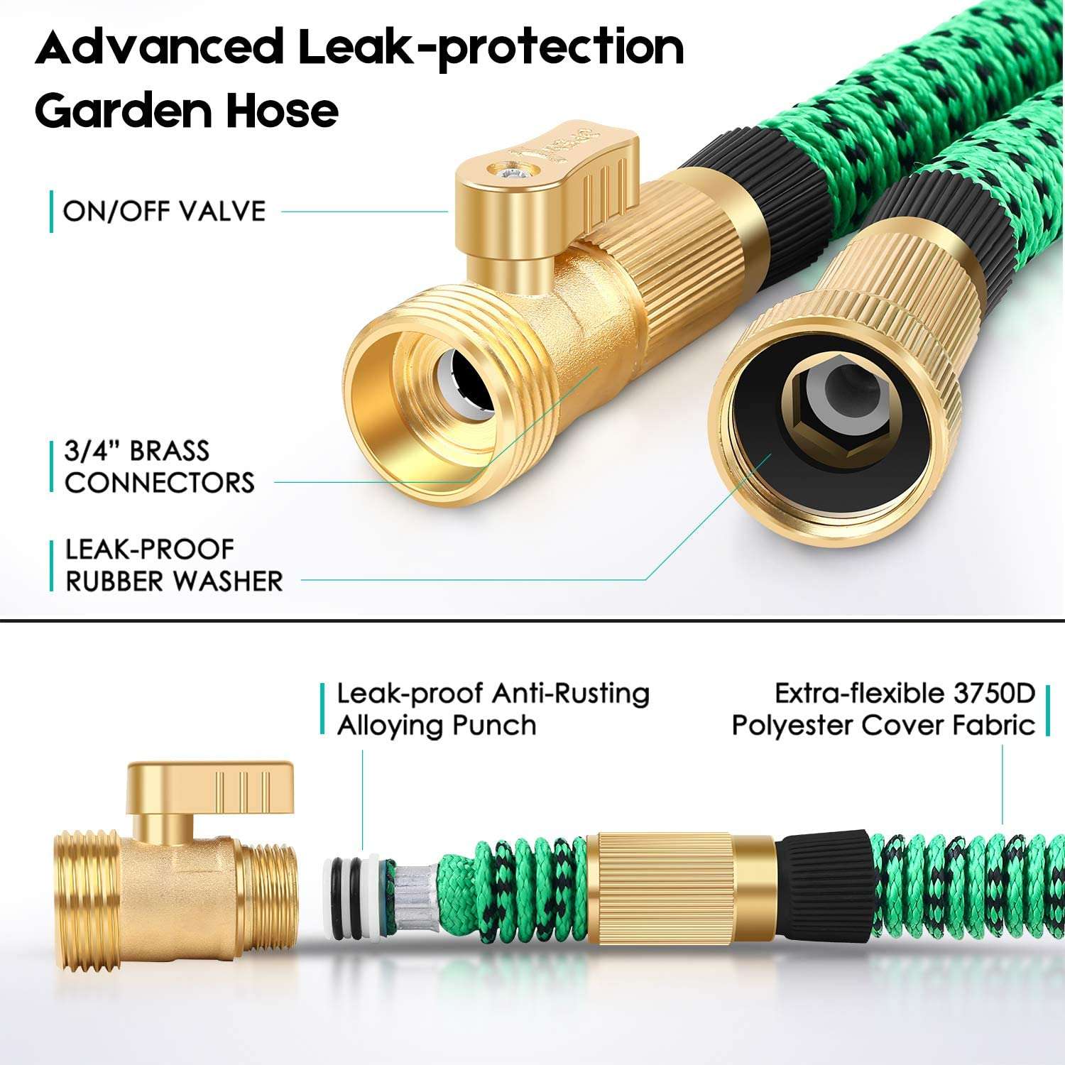 garden hose with brass connector