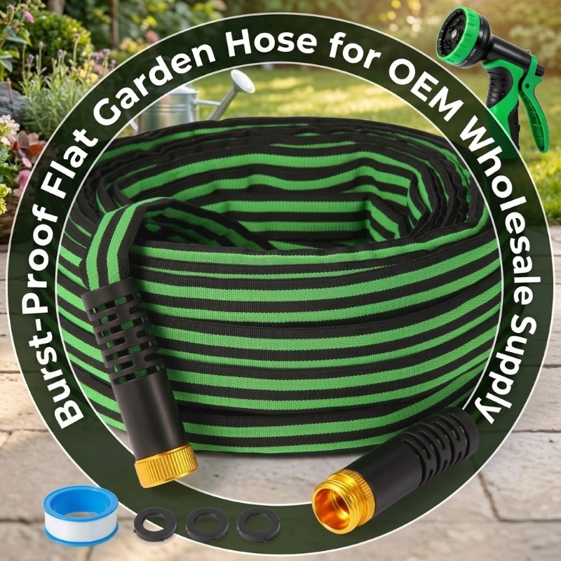 Burst-Proof Flat Garden Hose for OEM Wholesale Supply